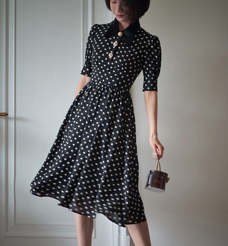 Ball gown retro polka dot dress