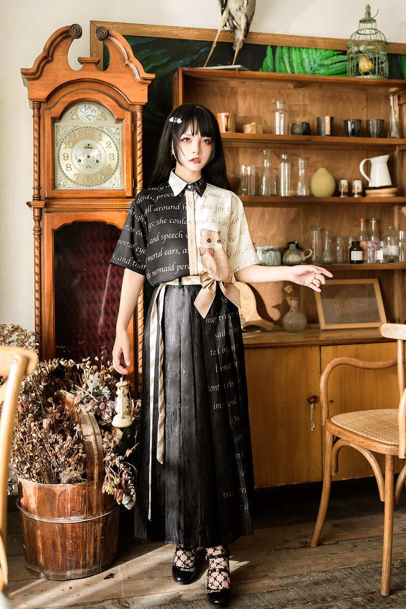 black witch kitten blouse and long skirt