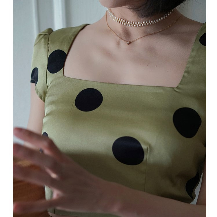 duchess polka dot vintage blouse