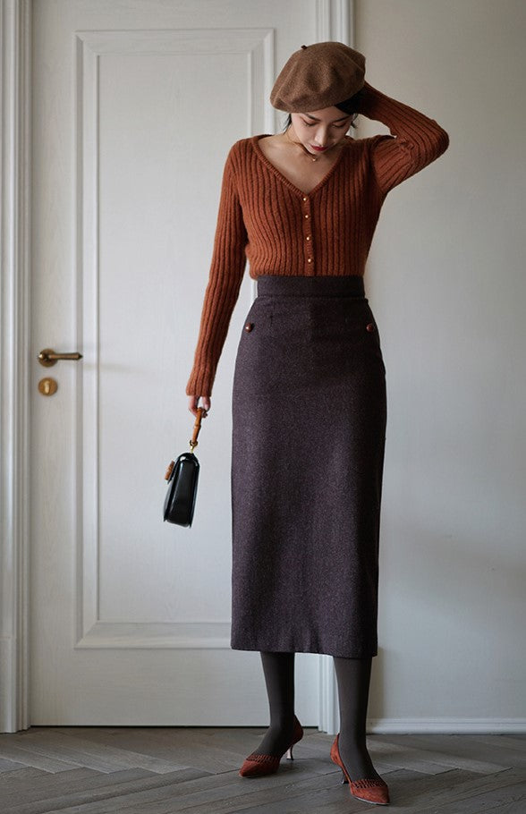 western lady wool tube skirt