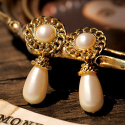 pearl tear drop earrings