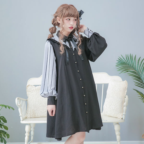 Sky Striped Dress with Twinkling Stars