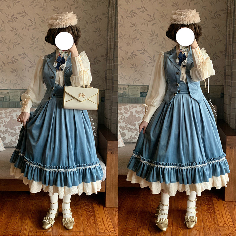 English Literature Girl's Elegant Frilled Skirt