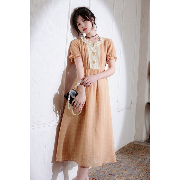 Toki-colored lady French retro dress