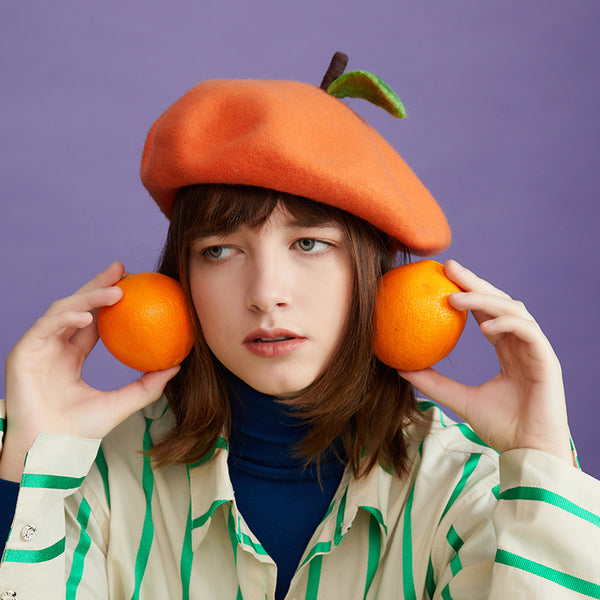 蜜柑果実のベレー帽