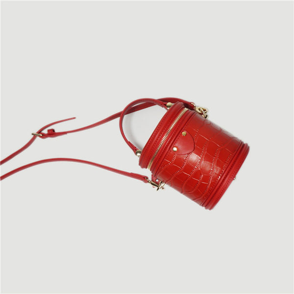 Red Bucket leather bucket bag