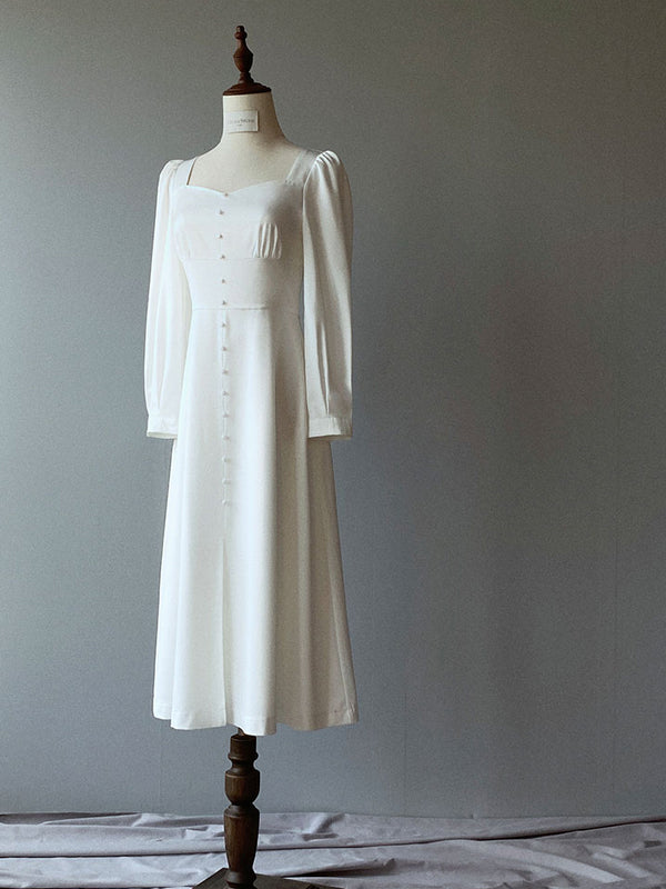 White lady elegant dress