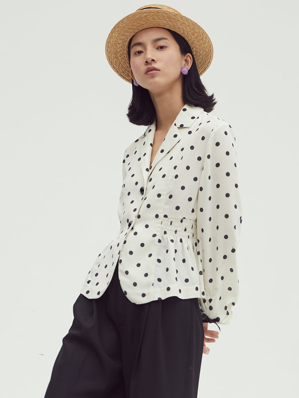 polka dot french vintage blouse