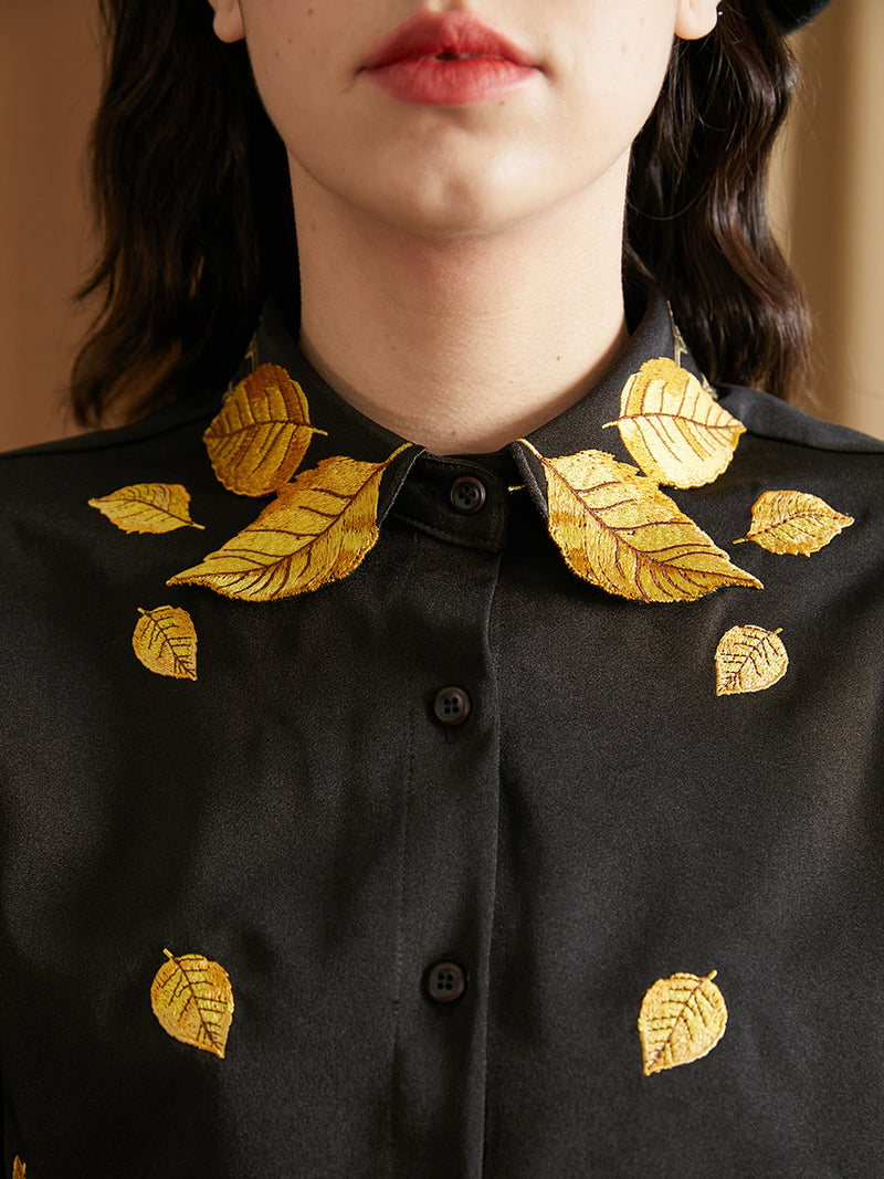 金色の葉刺繍ブラウス – ManusMachina