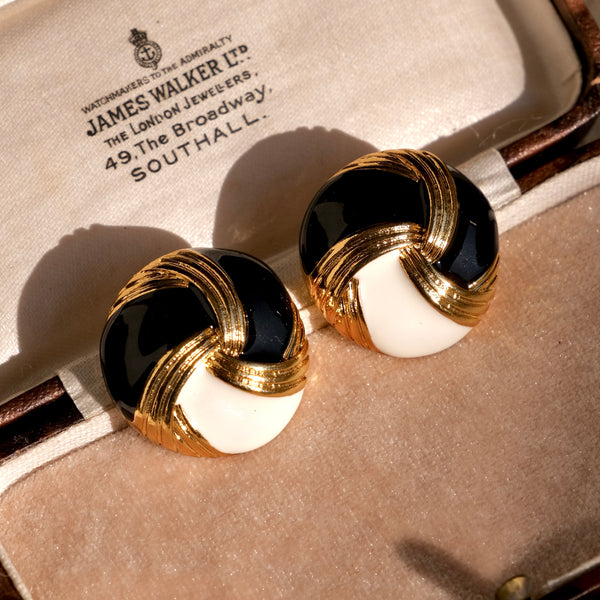 golden yin yang earrings