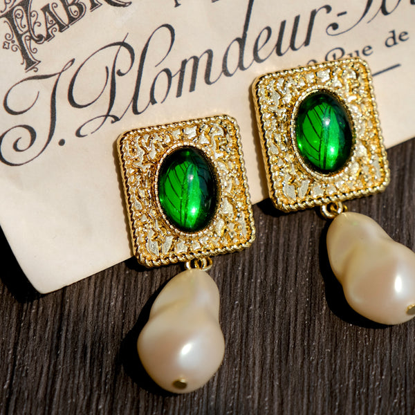 jade and pearl earrings