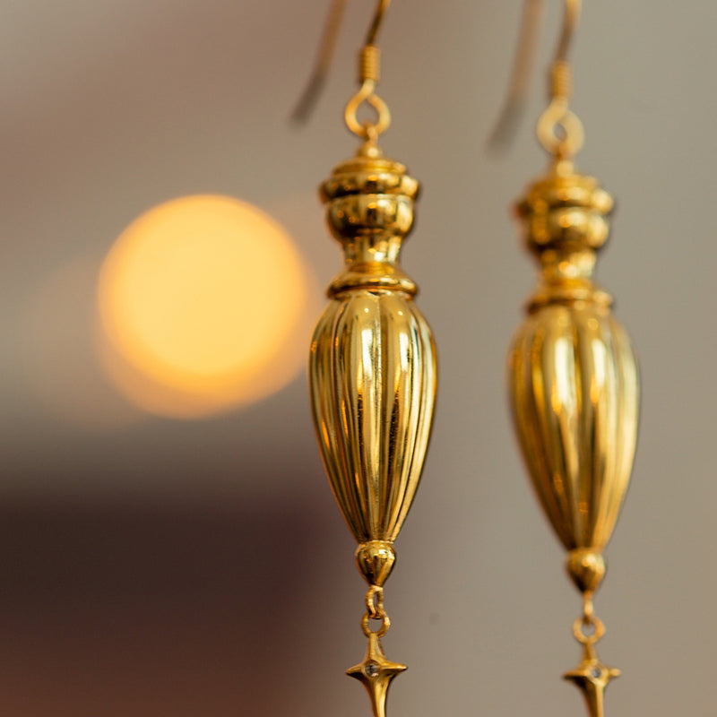 golden porcelain bottle earrings