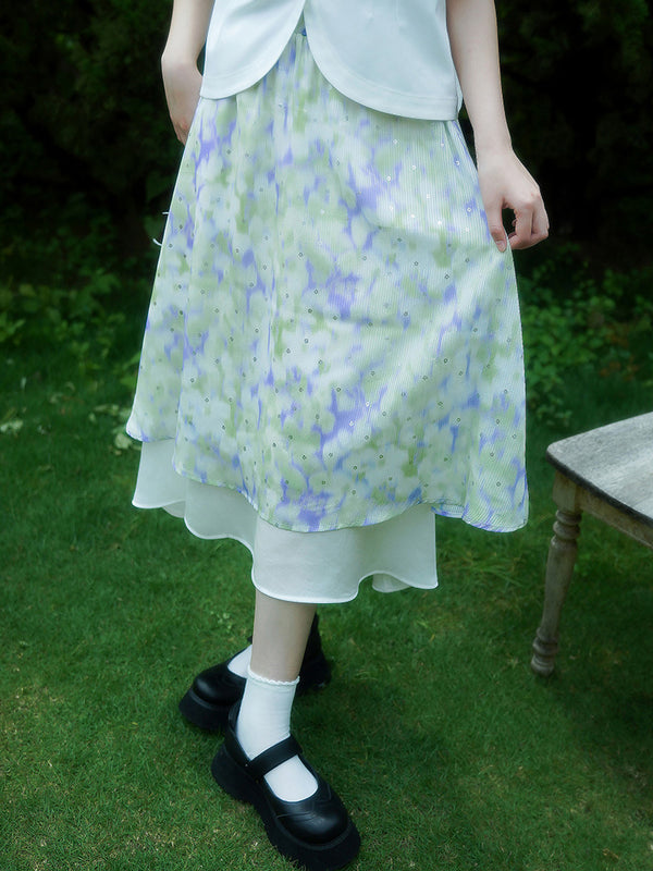French skirt with a tranquil forest blur