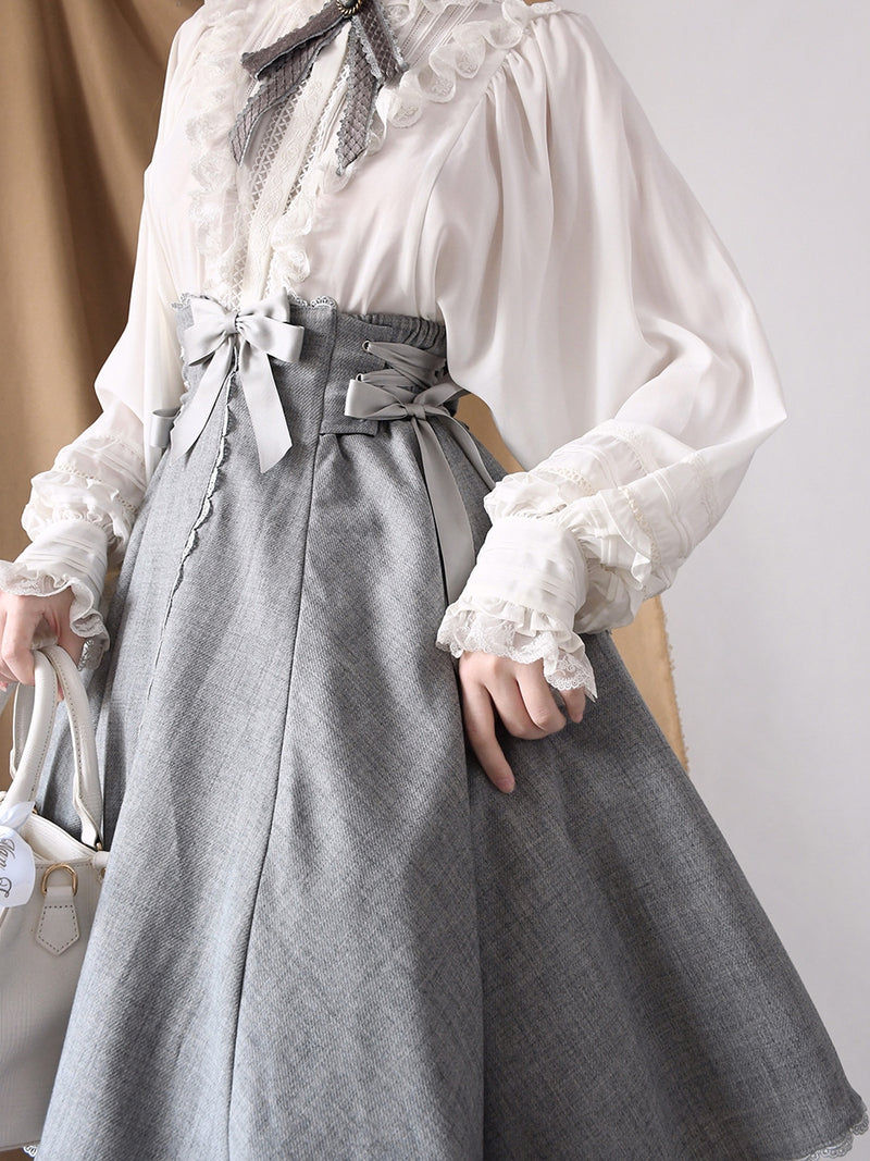 灰銀のお嬢様のコルセットリボンスカート[2023年12月下旬-2024年1月