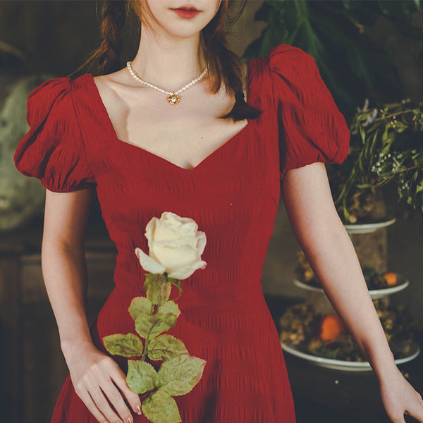 Crimson Rose Retro Dress
