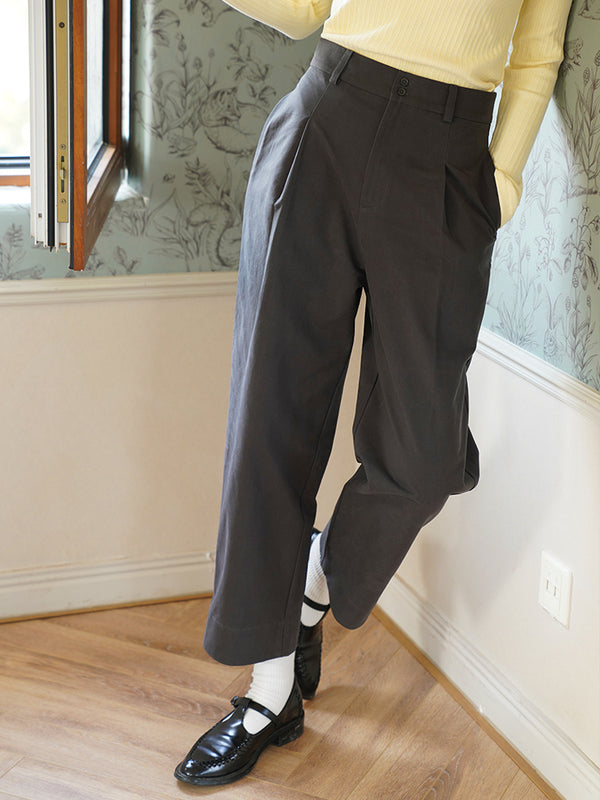 dark gray high waist cropped pants