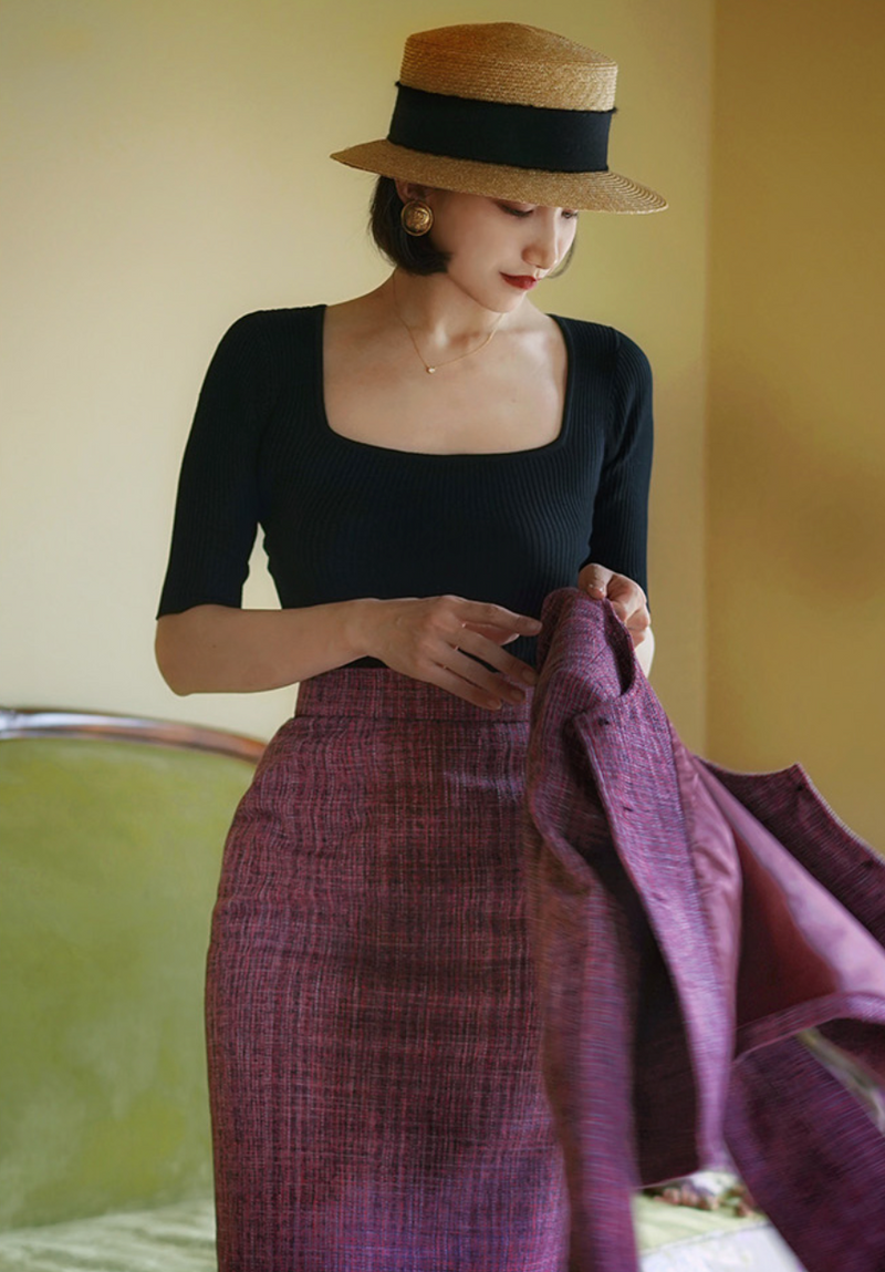 Retro slim knit for ladies
