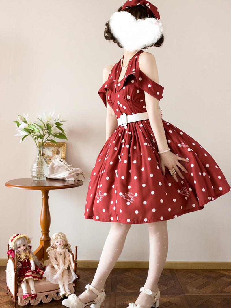 Movie actress polka dot retro dress