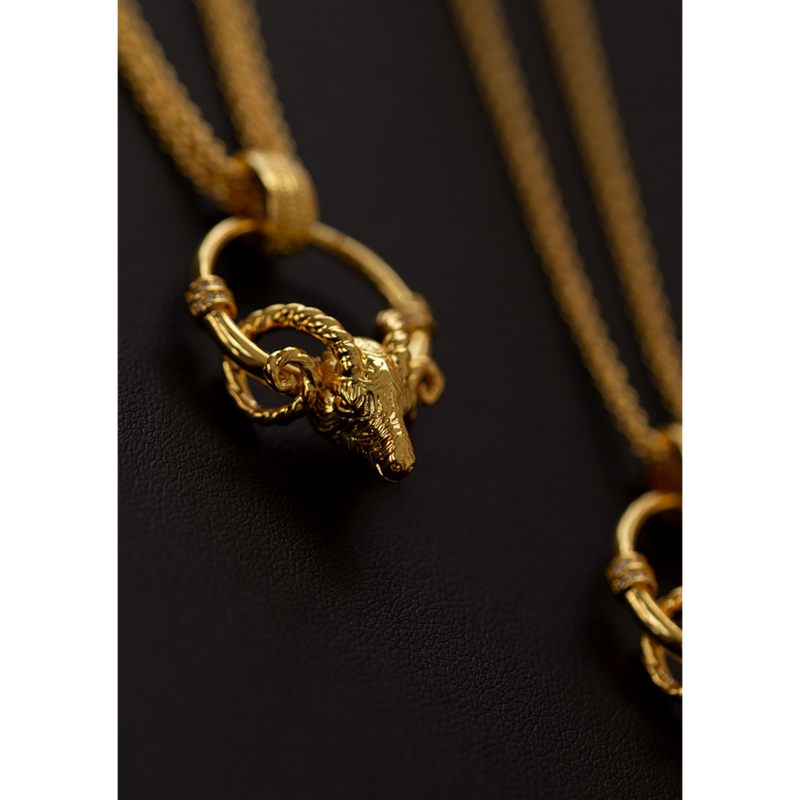 gold goat necklace