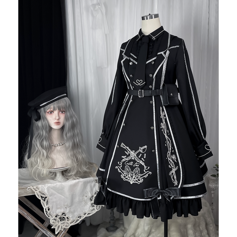 Baron's Daughter and Black Knight Embroidered Jumper Skirt, Blouse, Jacket, and Half Pants