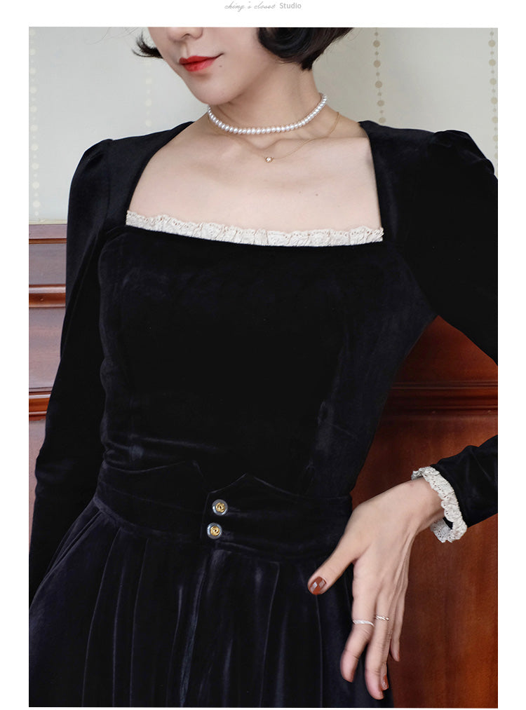black lady velvet blouse