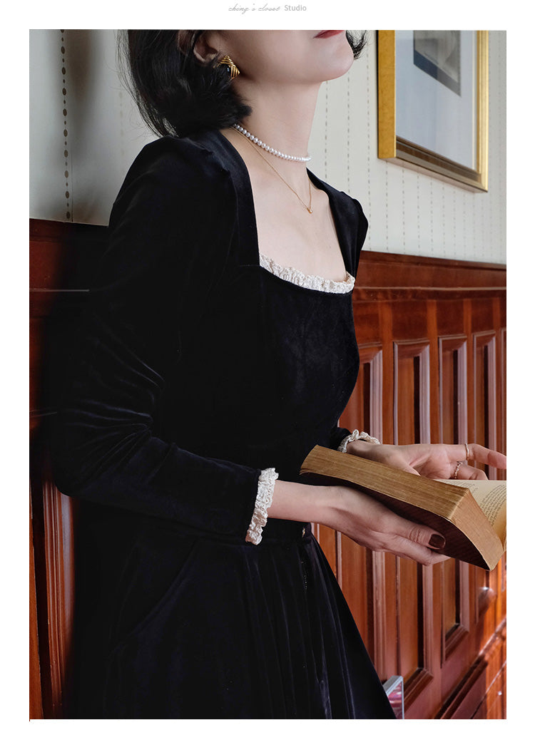 black lady velvet blouse