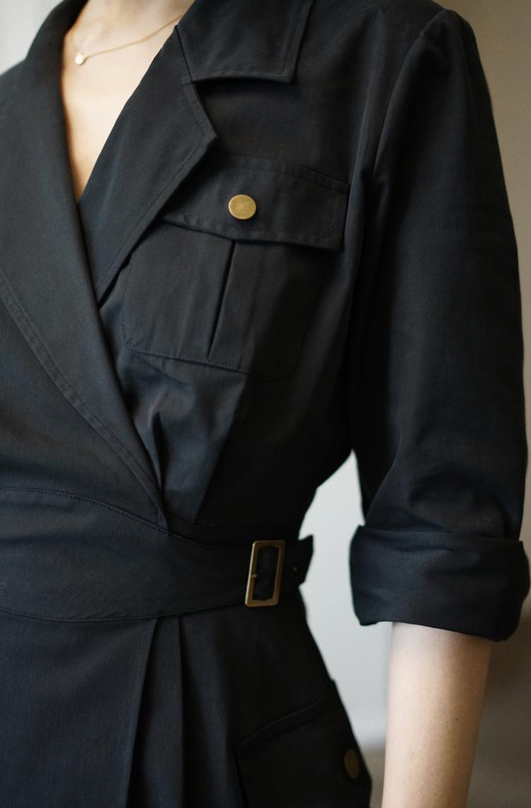 western vintage black trench coat