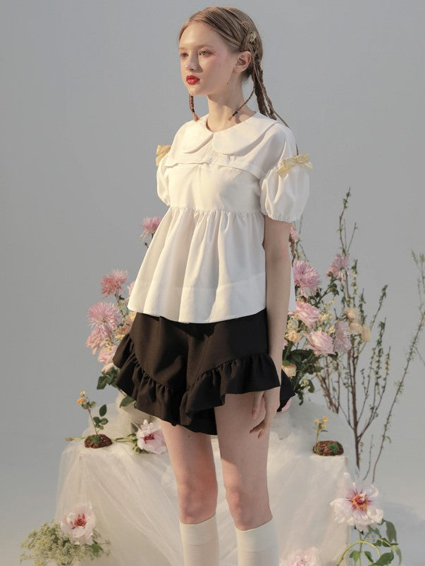 Innocent young lady's frilly shorts