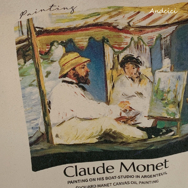 Claude Monet Painting on His Boatトートバッグ