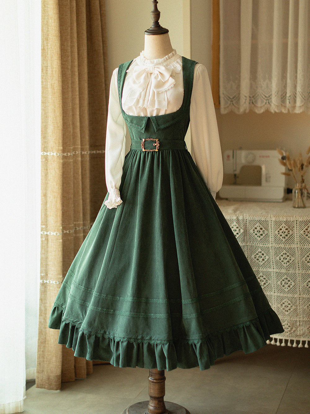 【新品未使用】LUXURY 羽織、和袖ブラウス、ジャンスカ 和風深紫のジャンパースカートと羽織・ブラウス5点セット