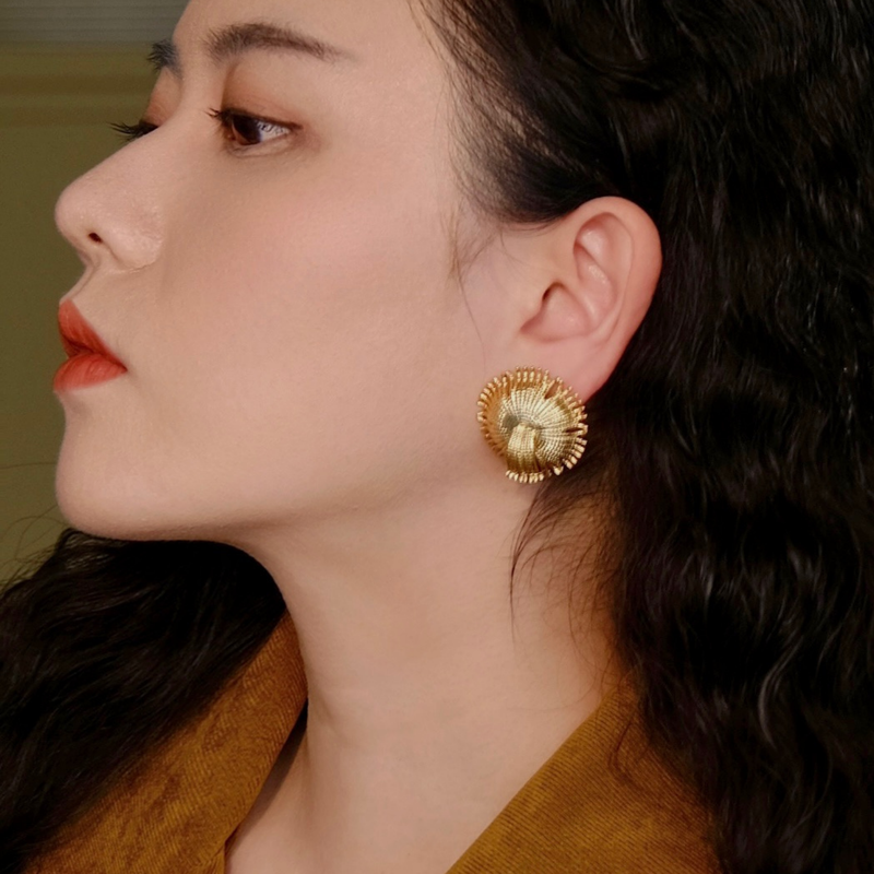 gold straw hat earrings