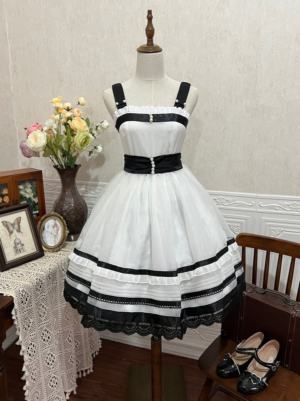 Pure white lady's embroidery classical jumper skirt and short tops [Scheduled to be shipped in mid-June 2023]