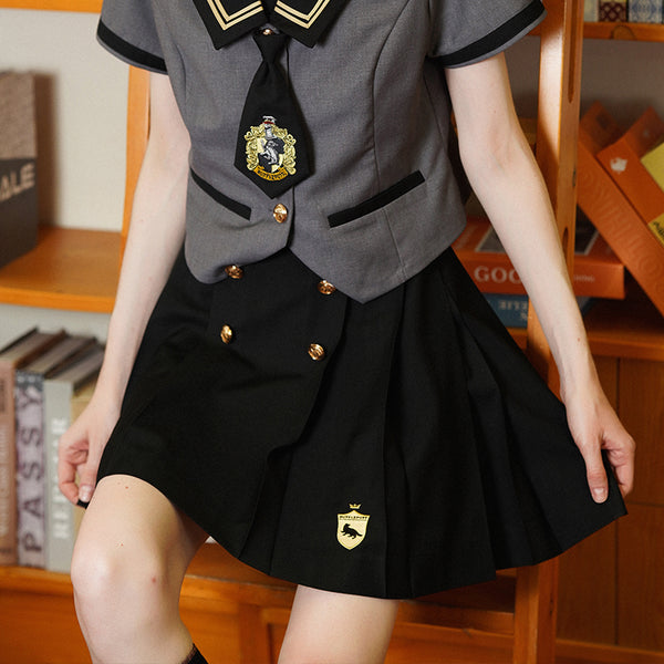 Magic school literary pleated skirt