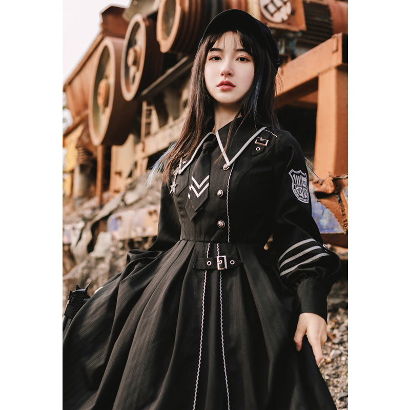 Black Guardian Gothic Dress and Gothic Cape