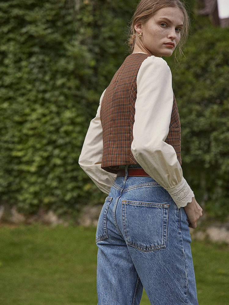 British classical plaid vest