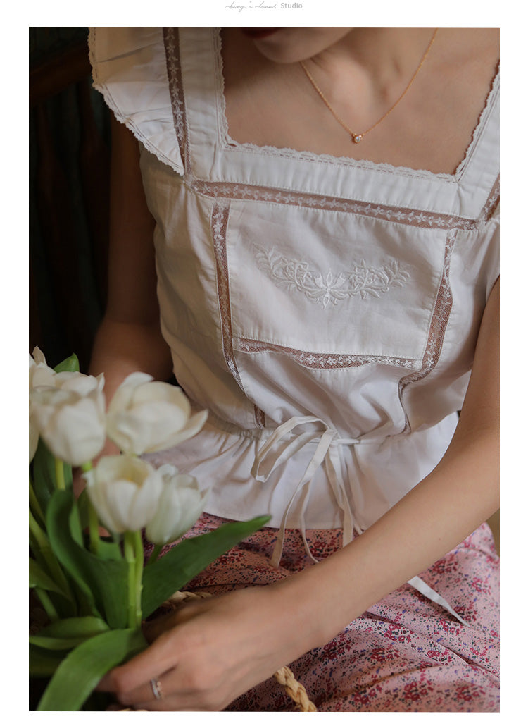 撫子色の花模様フレンチスカート
