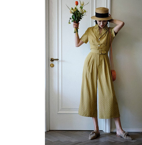 若き婦人の水玉レトロジャンプスーツ – ManusMachina