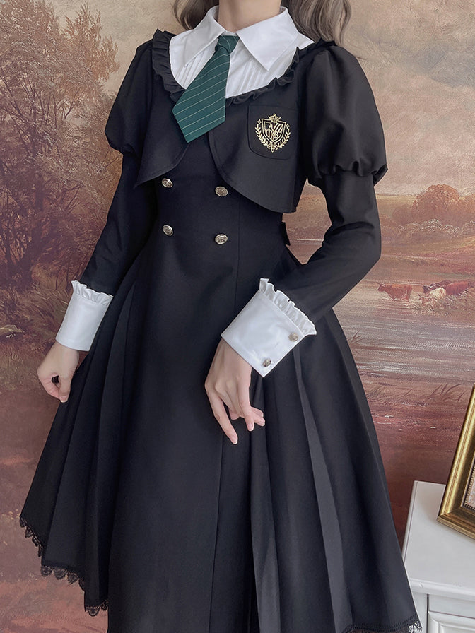 Jet-black literary classical dress [scheduled to be shipped in mid-April 2023]