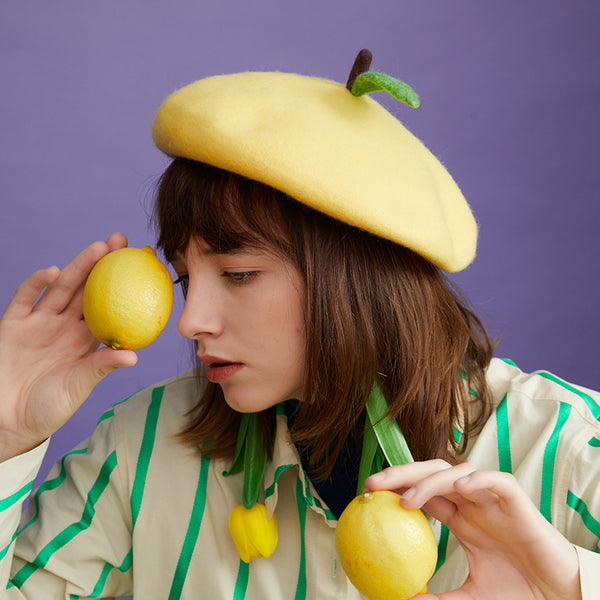 Lemon fruit beret 