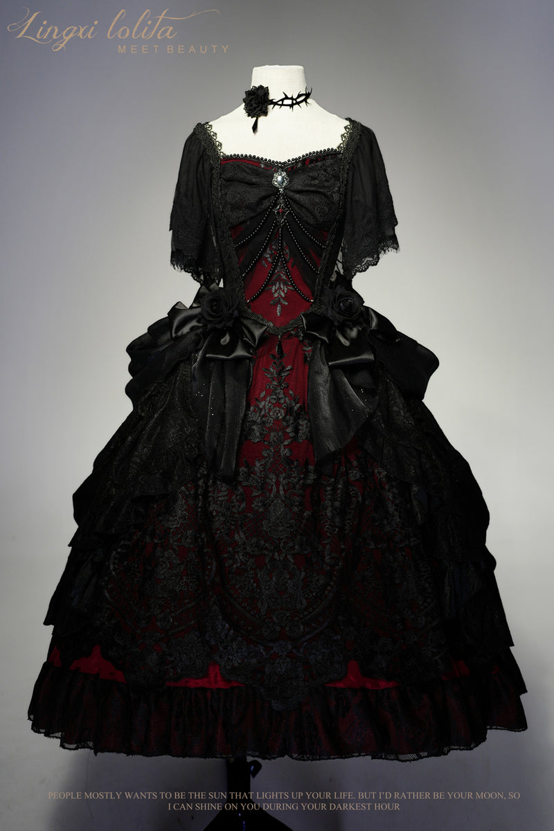 Velvet dress with rib and ivy embroidery [Planned to be shipped in late March 2023]