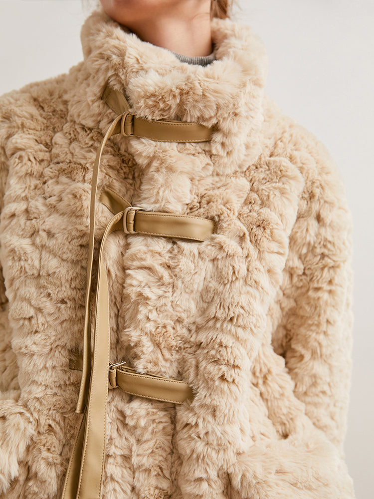 Fur jacket for white-brown lady