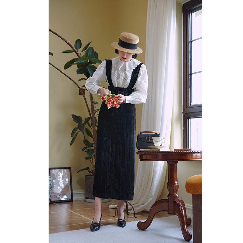 black lady velvet jumper skirt