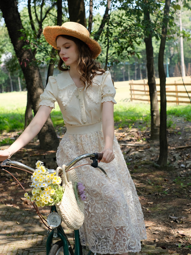 Western Queen Floral Chiffon Skirt 