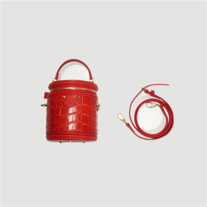 Red Bucket leather bucket bag