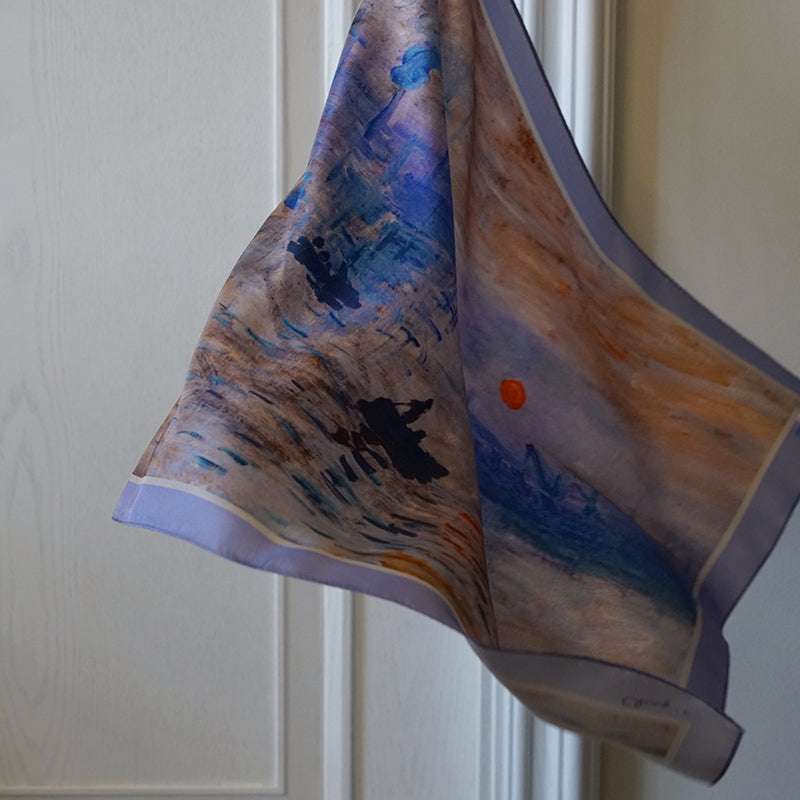 oil painting silk scarf