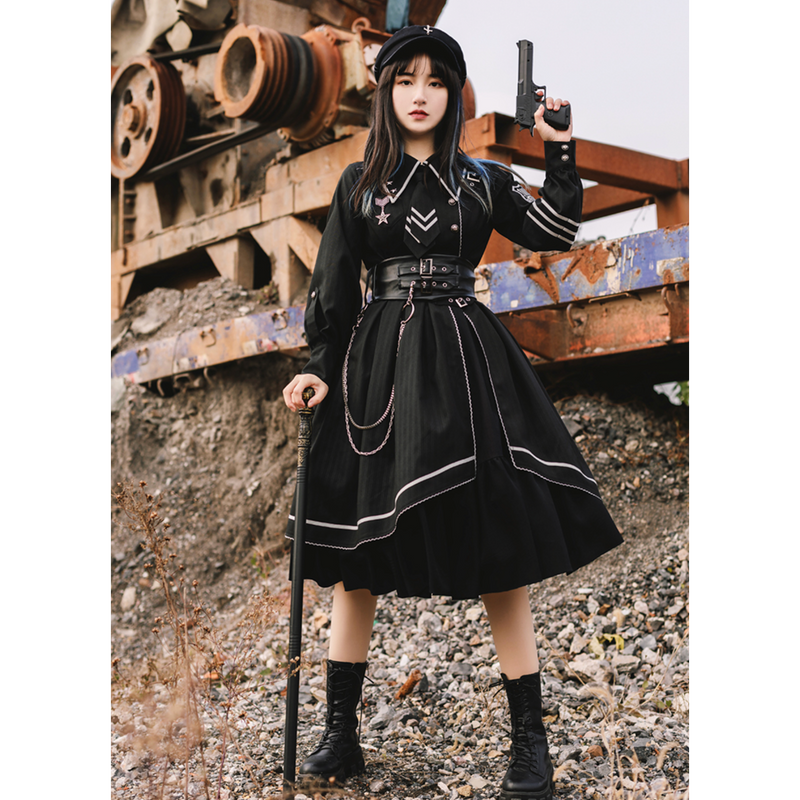 Black Guardian Gothic Dress and Gothic Cape