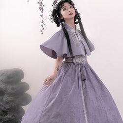 Wisteria flower embroidered strap dress and embroidered China cape [Scheduled to be shipped in mid-May 2023]