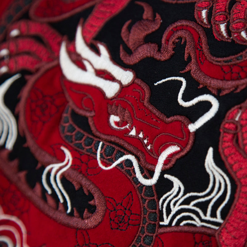 Chinese T-shirt with dragon embroidery