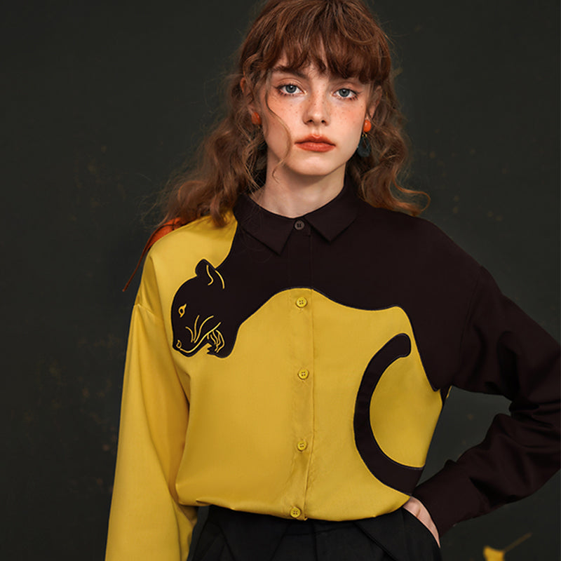 solitary black panther blouse