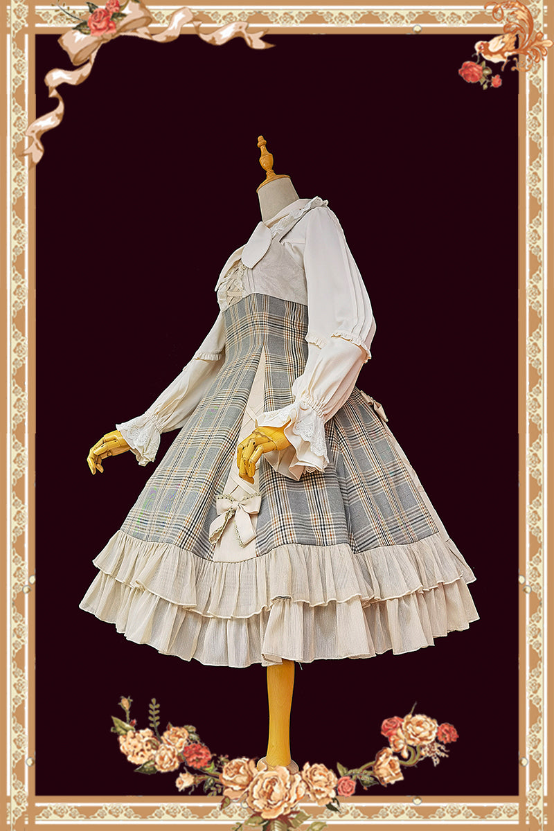 英国のお嬢様の編み上げジャンパースカート